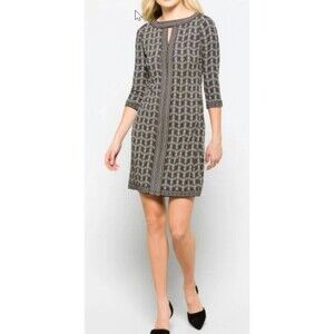NWT Wisp Women’s Marnie Knit Dress Stitch Fix Black White Modern Size 4